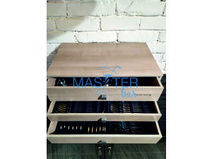 Набор столовых приборов ALASKA 127 предмет шкатулка  с выдвижными ящиками 