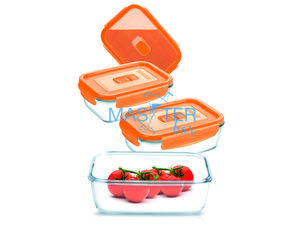 Набор прямоугольных контейнеров PURE BOX ACTIVE orange 4 предмет