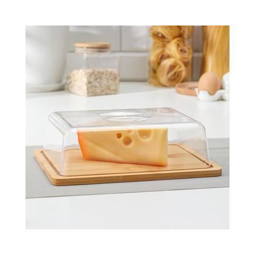 Сырница-маслёнка, 24×18,5×7 см, бамбук